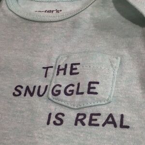 Carter's Aqua Baby Bodysuit - The Snuggle Is Real